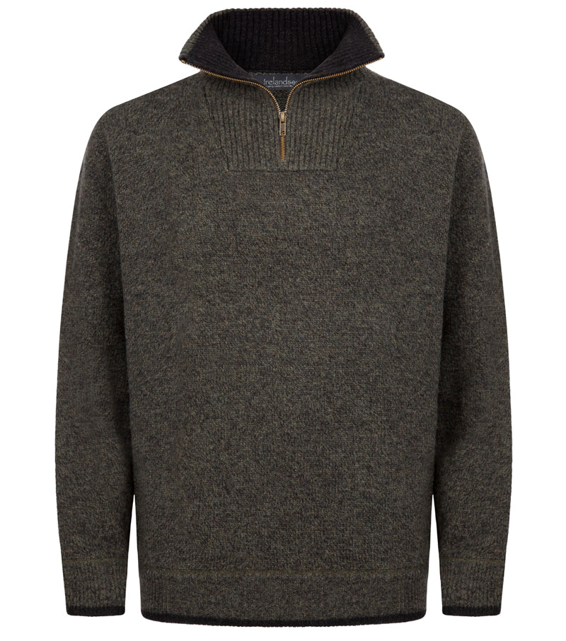 Half zip Sweater Green Marl - Connemara Sheep & Wool Centre